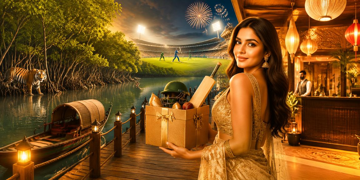 সুন্দরবন পটভূমিতে রাতের বাজারে ক্রিকেট থিমের নতুন গেম উপভোগ